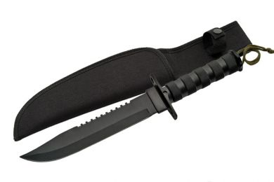 black survival knife