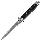 10.5" Black Stiletto Automatic Knife Satin Bayo