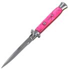 10.5" Hot Pink Stiletto Automatic Knife Satin Bayo