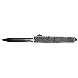 10.5" Holy Hell Gray Carbon Fiber D/A Automatic OTF Knife Dagger 2-Tone