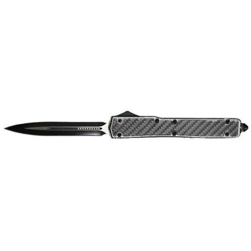 10.5" Holy Hell Gray Carbon Fiber D/A Automatic OTF Knife Dagger 2-Tone