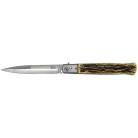 12" Huge Faux Stag Automatic Knife Side Opening Switchblade