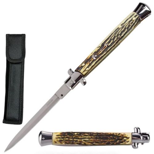 13" Big Boy Auto Italian Stiletto Switch Blade Stag