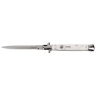 13" Godfather White Pearl Stiletto Automatic Knife Switchblade Dagger Blade