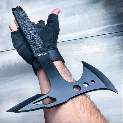 15" Mtech Throwing Axe Black Paracord Full Tang