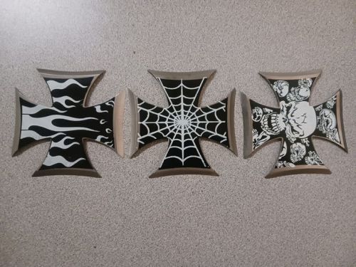 3 Piece Iron Cross Throwing Star Set with Sheath