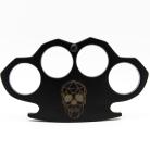 3D Skull Black Brass Knuckles Belt Buckle Paperweight