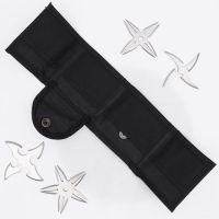 Stainless Steel 4 Piece Ninja Throwing Stars Set with Nylon Pouch