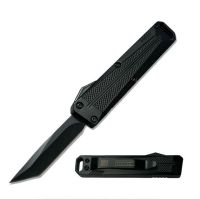 5" Perfect Man Black D/A OTF Automatic Knife Tanto Point Black Plain