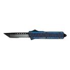 5" Closed Blue D/A Automatic OTF Switch Blade Knife Tanto Serrated