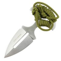 5" Hunt Down Silver Palm Push Knife Lanyard Dagger