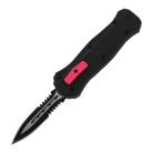 5.5" Ladies Small Pocket Black Pink D/A OTF Automatic Knife Dagger Serrated