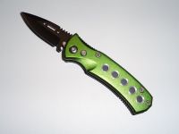 5.25" Mini Holes Green Automatic Knife