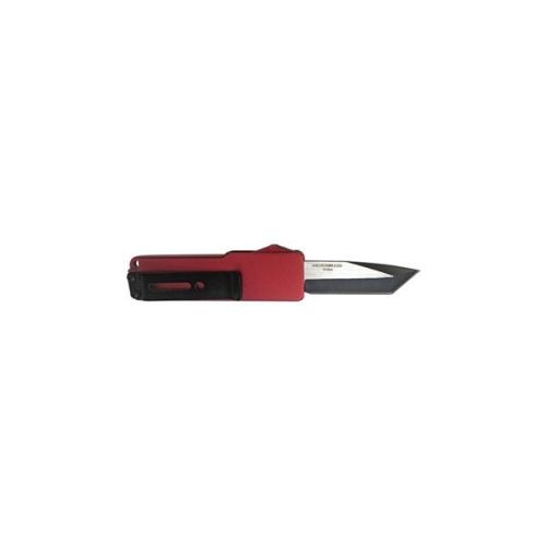 5" Overall Fire Engine Red D/A OTF Automatic Knife Tanto Point Two Tone