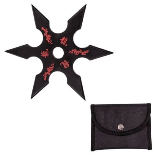6 Point Black Ninja Star Super Sharp Shuriken