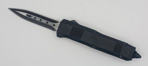 6.5" Ranger Black D/A OTF Automatic Knife Dagger Point Two Tone Plain