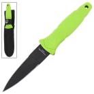 7.5" Zombie Green Boot Knife Black Dagger