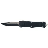 7" Delta Force Black D/A OTF Automatic Knife Clip Point Two Tone Plain