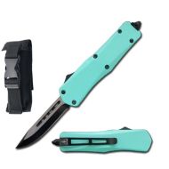 7" Dirty Bird Turquoise D/A OTF Automatic Knife Drop Point Two Tone Plain
