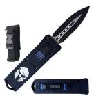 7.5" Black Spartan Automatic Dual Action Out The Front Knife