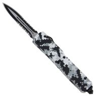 8.25" Arctic Digital Camo D/A OTF Automatic Knife Dagger Serrated