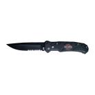 8" Harley Davidson Black Automatic Knife Black Serrated Switchblade