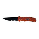 8" Harley Davidson Orange Automatic Knife Black Serrated Switchblade