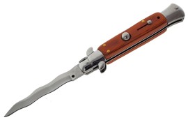 8" Milano Stiletto Wood Automatic Knife Satin Kriss
