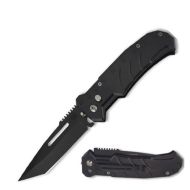 8" Open Black Ballistic Switch Blade Automatic Tanto Blade Knife
