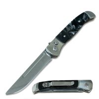 8" Open Everyday Carry Clip Point Auto Switchblade Knife Black Pearl