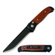 8" Open Everyday Carry Clip Point Auto Switchblade Knife Wood