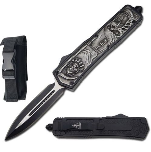 8" Stonewash Grim Reaper Automatic D/A OTF Knife