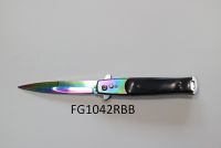 8 inch Black Wood Stiletto Automatic Knife Titanium Bayo