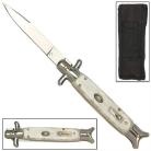 8.5" pearl handle stiletto switchblade knife gbs21