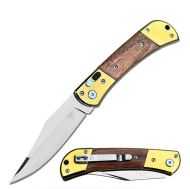 8.5" Gentleman's Gold Wood Handle Switchblade Automatic Knife