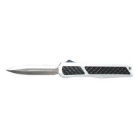 8.5" Stealth Guardian D/A OTF Knife with Carbon Fiber Inlay Silver