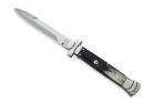 9" AGA Campolin Maltese Brazilian Cow Horn Stiletto Automatic Knife Bayonet