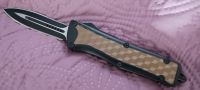 9" American Mercenary Tactical Brown D/A OTF Automatic Knife Two Tone Dagger