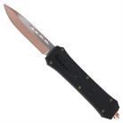 9.25" Black Switchblade D/A OTF Automatic Knife Rose Gold Drop Point