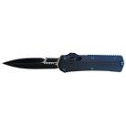 9" Blue Needlepoint Automatic Triple Action Out Of The Front Black OTF Knife