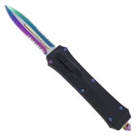 9.5 Inch Vampire Coffin D/A OTF Automatic Knife Titanium Dagger Serrated