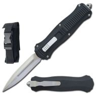 9" Pulse Checker Black D/A OTF Automatic Knife Dagger Point Satin Plain