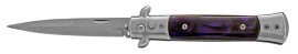 9" Fancy Stiletto Automatic Knife Purple Bayo