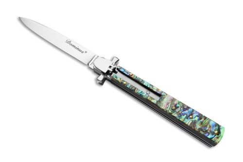 AGA Campolin 9" Dominus Abalone Leverlock Automatic Knife