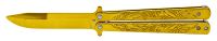 9" Lattice Gold Butterfly Knife Gold Bayo