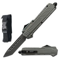 9" Midnight OPS Military OTF Dual Action Automatic Knife Gray Tanto Blade