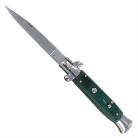 9.5" Milano Forest Green Stiletto Automatic Knife Flat Grind