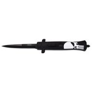 9" Punisher Skull ABS Black D/A OTF Stiletto Automatic Knife Black Bayonet