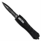 9" Stealth Tactical Black D/A OTF Automatic Knife Black Spear Serrated