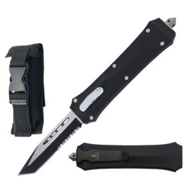 9.25" Dracula Coffin Two Tone Tanto Serrated Automatic D/A OTF Pocket Knife